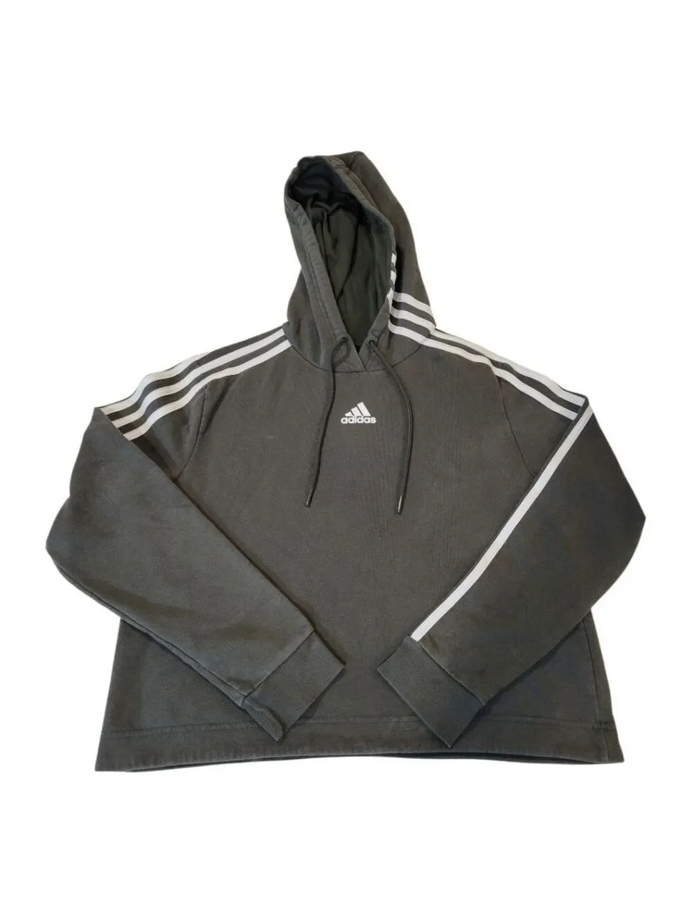 Adidas Boys Gray Hoodie Medium